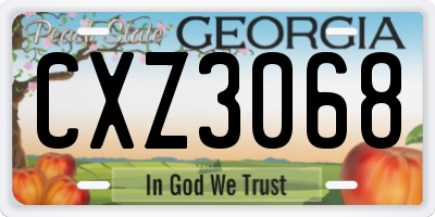 GA license plate CXZ3068