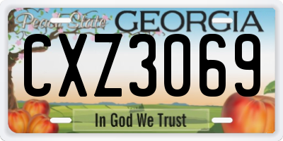 GA license plate CXZ3069
