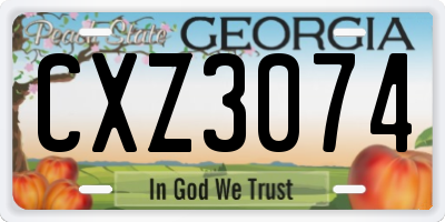 GA license plate CXZ3074
