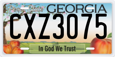 GA license plate CXZ3075