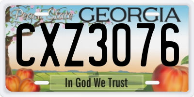 GA license plate CXZ3076