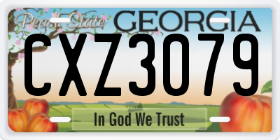 GA license plate CXZ3079