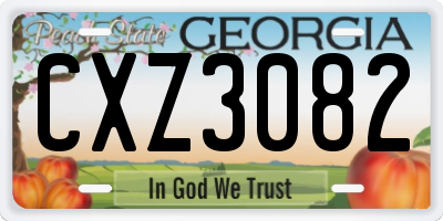 GA license plate CXZ3082