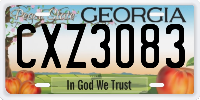 GA license plate CXZ3083