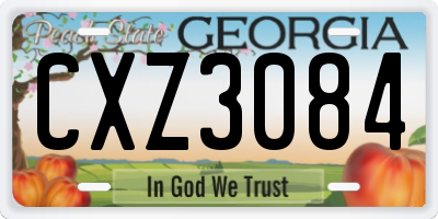 GA license plate CXZ3084