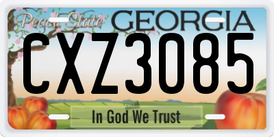 GA license plate CXZ3085