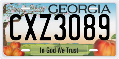 GA license plate CXZ3089
