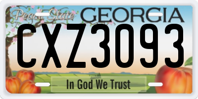 GA license plate CXZ3093