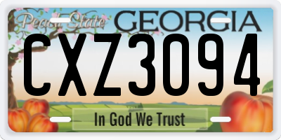 GA license plate CXZ3094