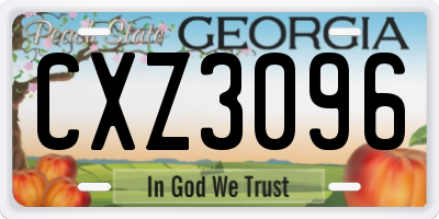 GA license plate CXZ3096