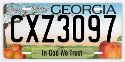 GA license plate CXZ3097