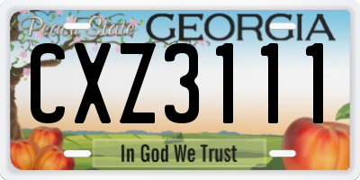 GA license plate CXZ3111