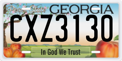 GA license plate CXZ3130