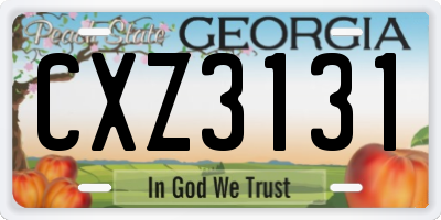 GA license plate CXZ3131
