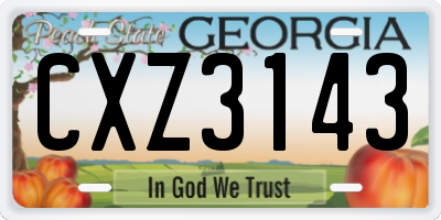 GA license plate CXZ3143