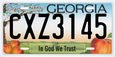 GA license plate CXZ3145