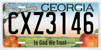 GA license plate CXZ3146