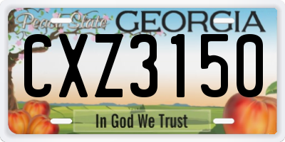 GA license plate CXZ3150