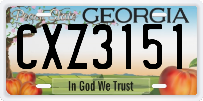 GA license plate CXZ3151
