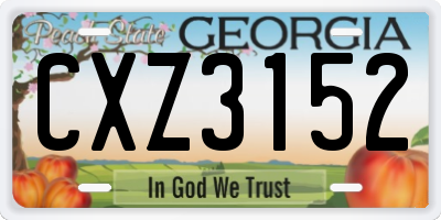 GA license plate CXZ3152