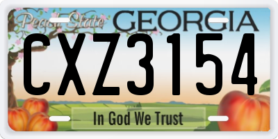GA license plate CXZ3154