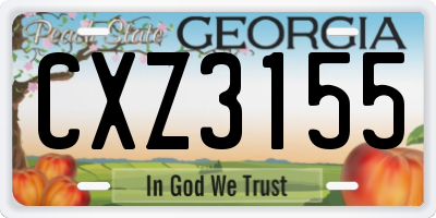 GA license plate CXZ3155