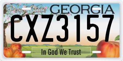 GA license plate CXZ3157