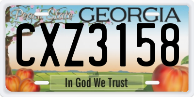 GA license plate CXZ3158