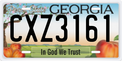 GA license plate CXZ3161