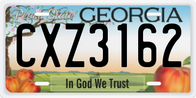 GA license plate CXZ3162