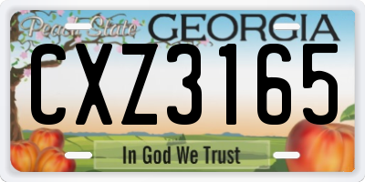 GA license plate CXZ3165