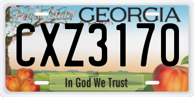 GA license plate CXZ3170