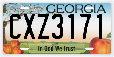 GA license plate CXZ3171