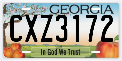 GA license plate CXZ3172