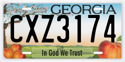 GA license plate CXZ3174