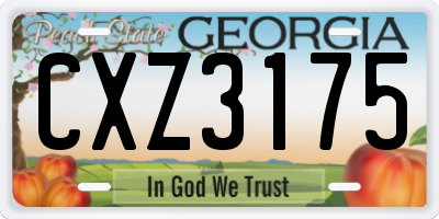 GA license plate CXZ3175