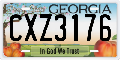 GA license plate CXZ3176