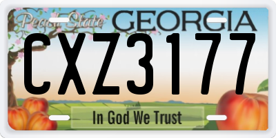 GA license plate CXZ3177