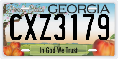 GA license plate CXZ3179