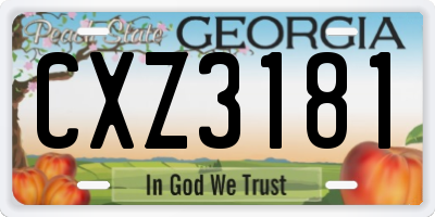 GA license plate CXZ3181