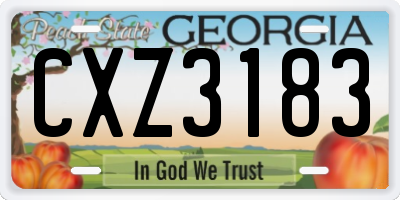 GA license plate CXZ3183