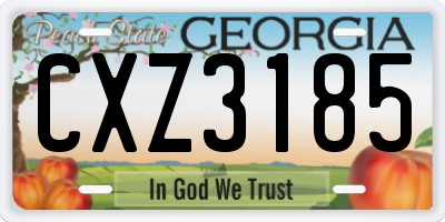 GA license plate CXZ3185