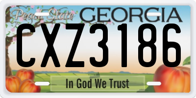 GA license plate CXZ3186