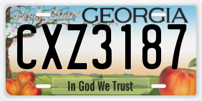 GA license plate CXZ3187