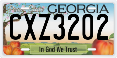 GA license plate CXZ3202