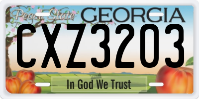 GA license plate CXZ3203