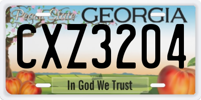 GA license plate CXZ3204