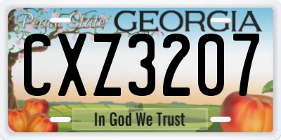 GA license plate CXZ3207
