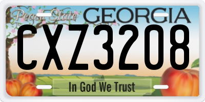 GA license plate CXZ3208