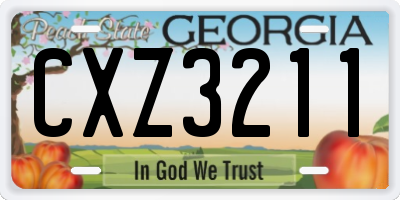 GA license plate CXZ3211